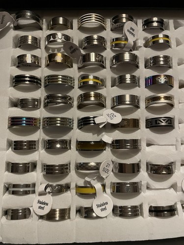 48x edelstahl ring herren - ring,